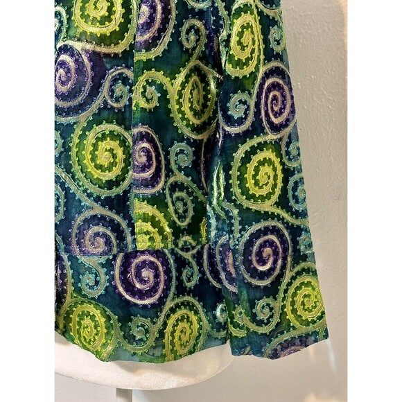 Chico's Size 0(S 4-6) Metallic Silk Embroidery Jacket Art To Wear Boho Occasion - Picture 5 of 11
